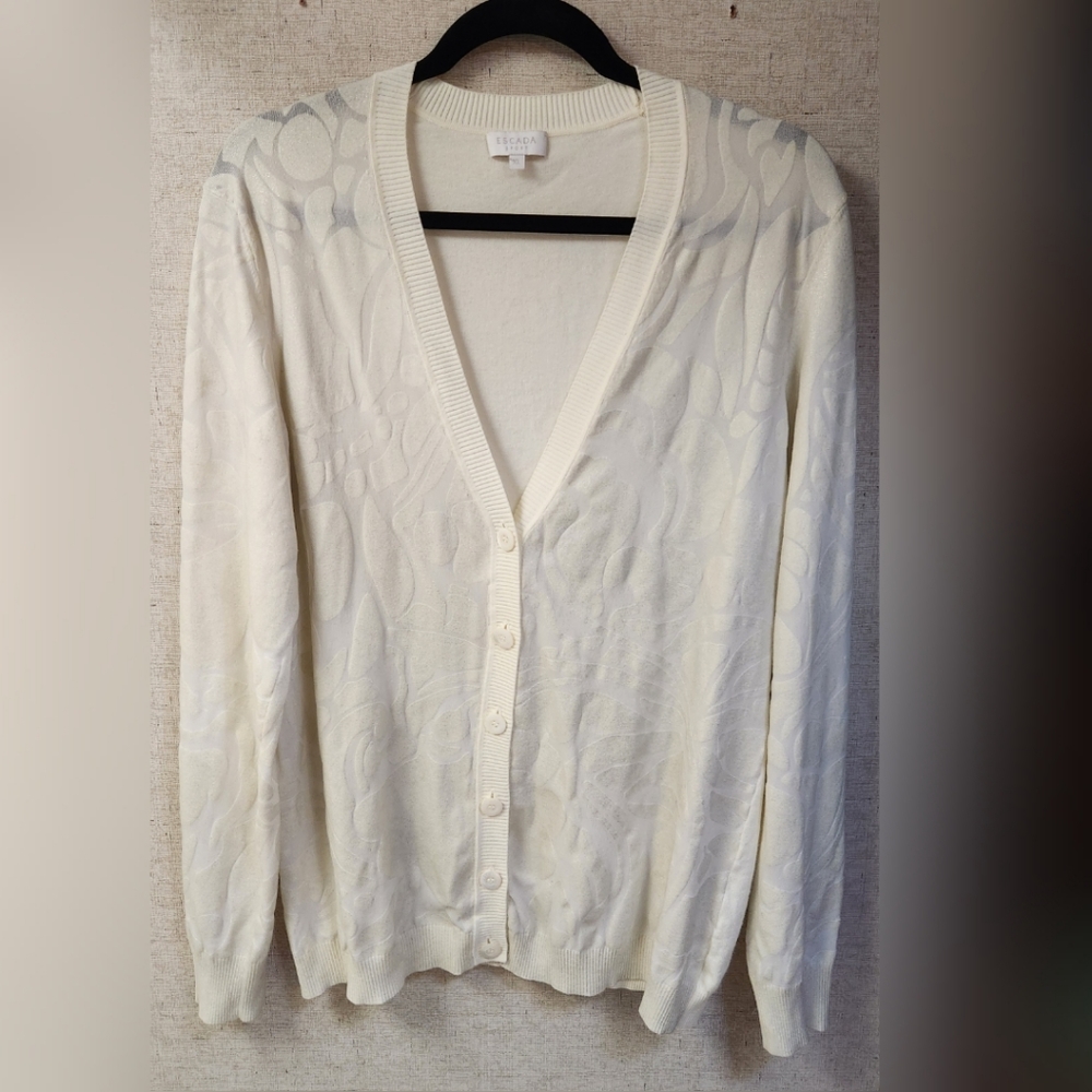 Escada Cream Cardigan Sweater